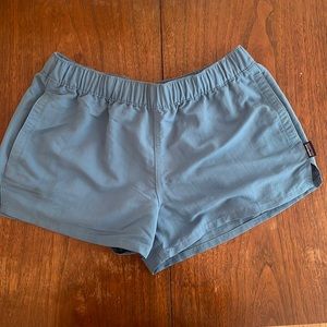 Patagonia women’s XS barely baggies, 2.5” inseam, blue